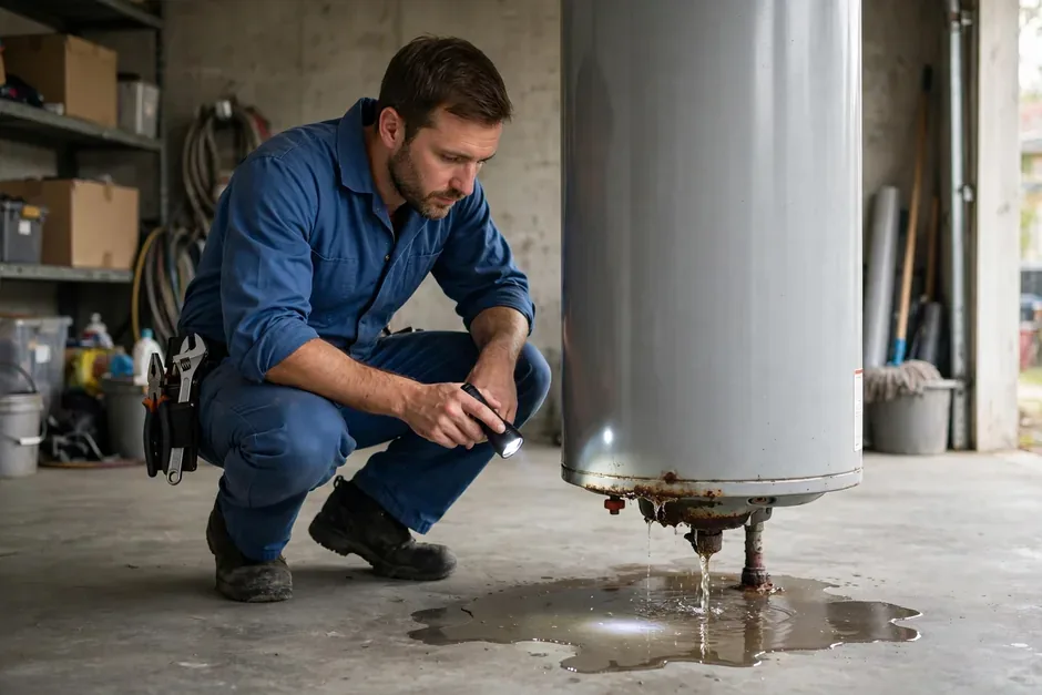 Why is my water heater leaking from the bottom in Escondido, CA