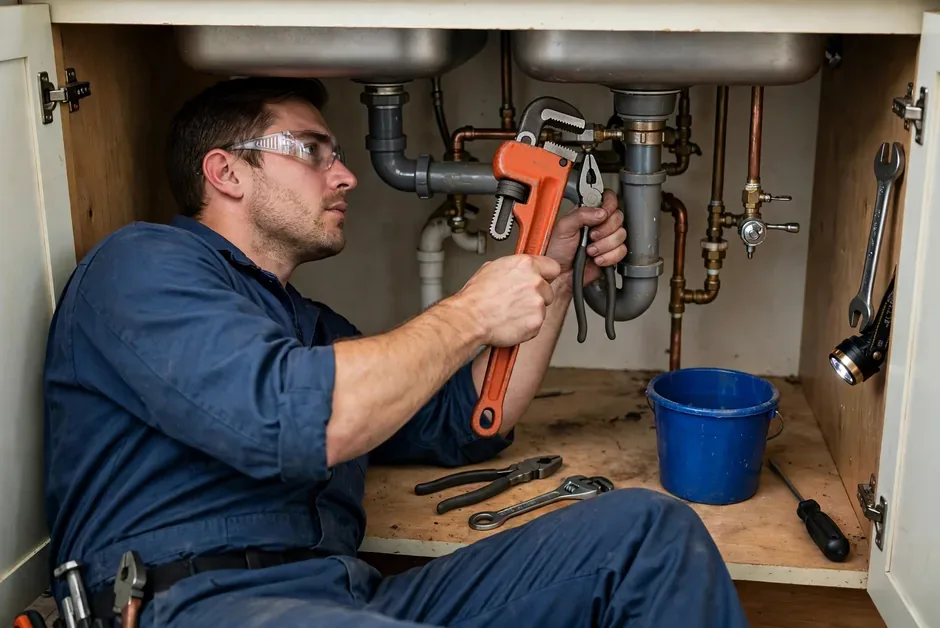 Icon Plumbing plumber at work in Escondido